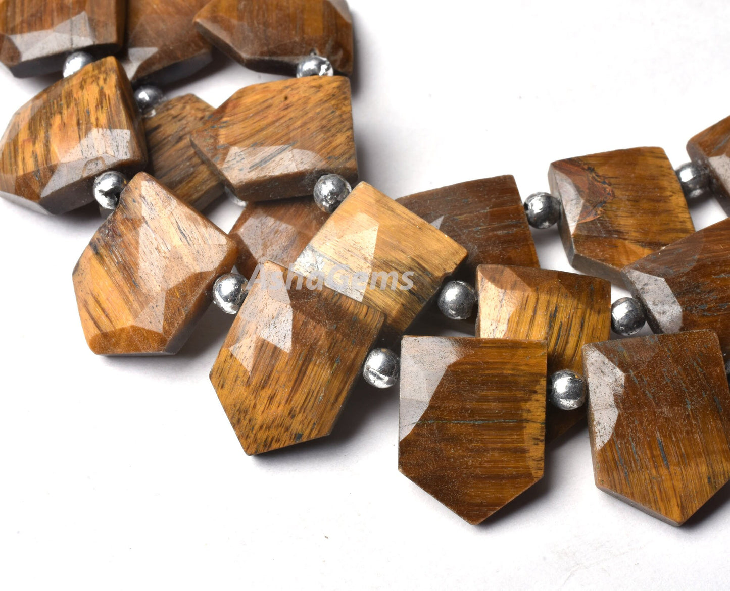 Beautiful Tiger Eye Fancy Gate Shape Gemstone Beads,8" Natural Tiger Eye faceted Briolette Side Drill Tiger Eye Beads Jewelry Crafts SALE (AG 18677 )