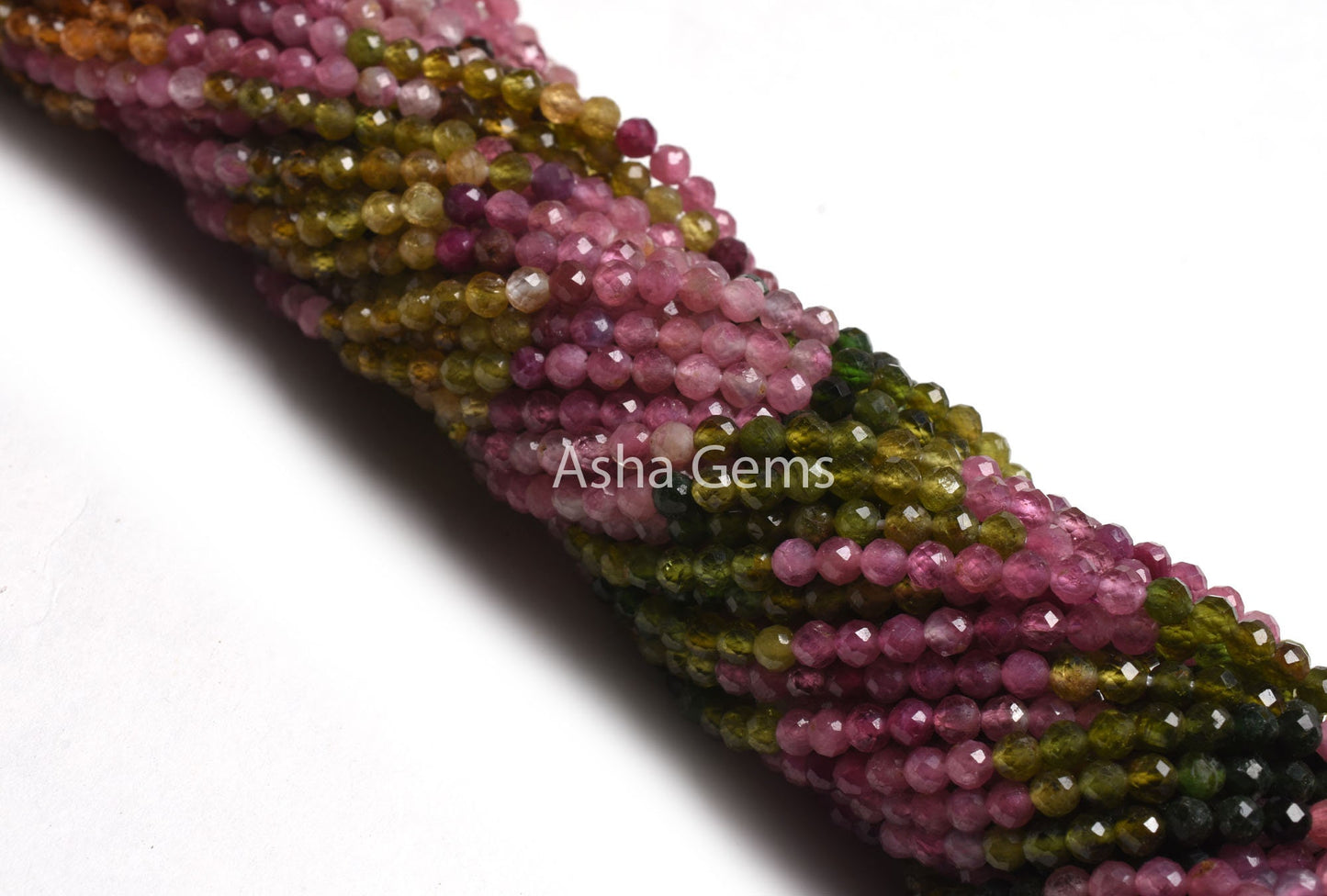 Fine Tourmaline Machine Cut Round Ball Beads,3.5 mm Multi Tourmaline Micro Cut Faceted Gemstone Beads, Real Tourmaline Bead Jewelry Necklace