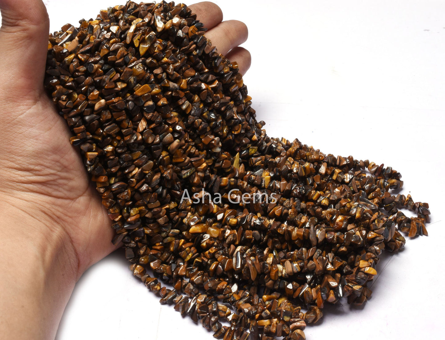 34" Strand Natural Tiger Eye Gemstone Uncut Chips Beads, Fine Quality Yellow Brown Tiger Eye Uneven Polish raw rough beads jewelry Tiger Eye
