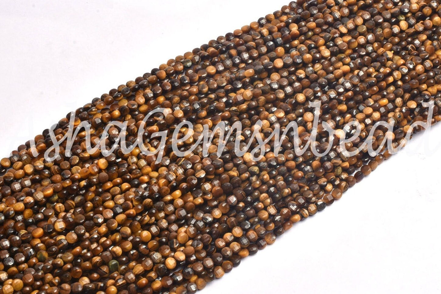 Fine AAA Quality Tiger Eye Tiny Coin faceted Gemstone Beads,4.50 mm Shaded Brown Tiger Machine Cut Coin Briolette Beads Jewelry making Craft
