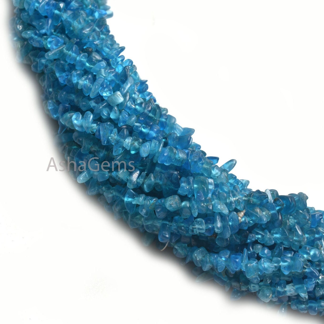 Fine Quality Neon Apatite Uncut Chips Beads,34" Natural Blue Apatite Raw Rough Smooth Nugget Tiny Chip Beads, AAA Apatite Chip Beads Jewelry