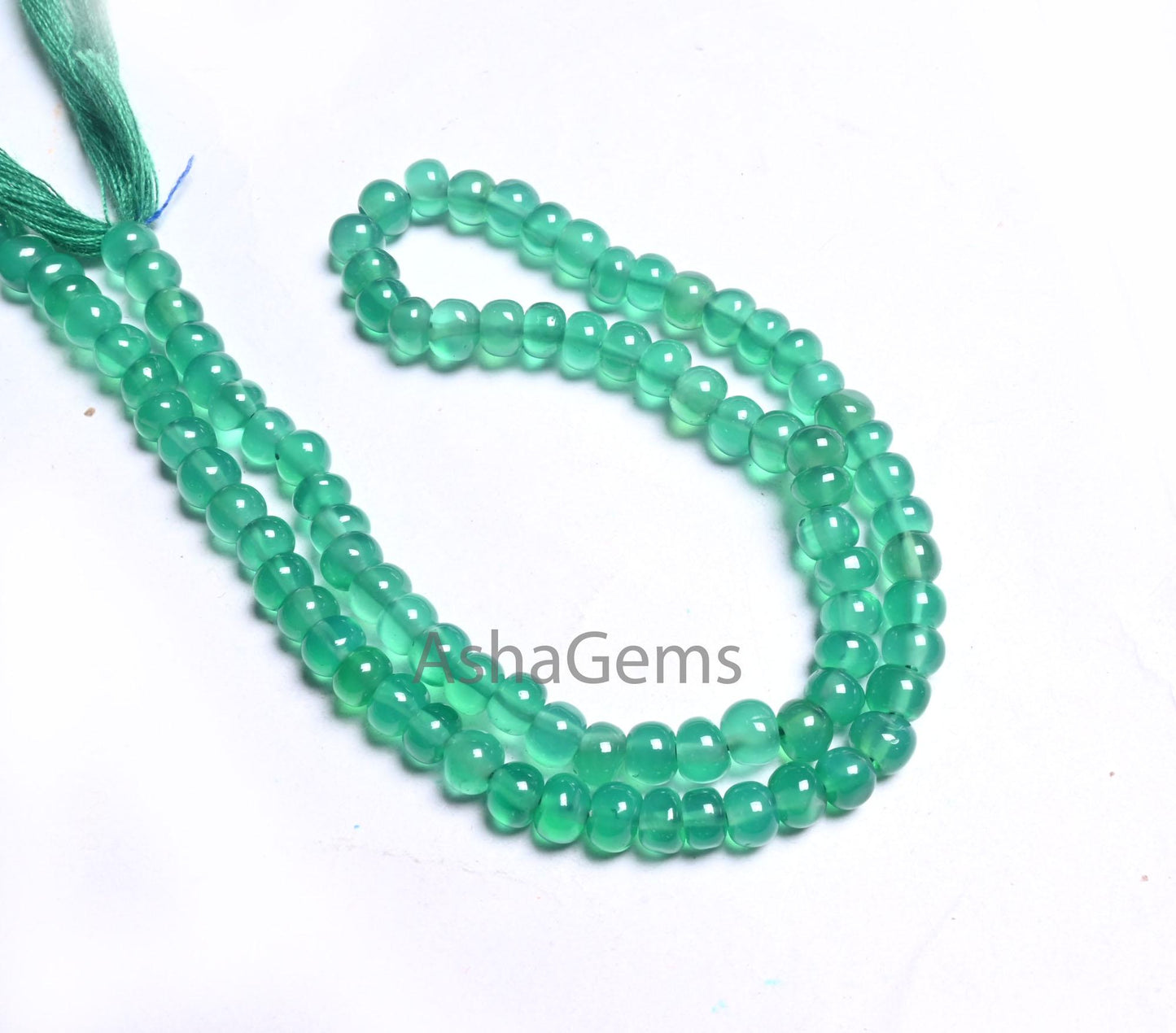 Natural Green Onyx Smooth Rondelle Shape Handmade Beads,12.5" Fine Green Onyx Beads, Onyx Rondelle Gemstone Loose Beads Jewelry making Craft