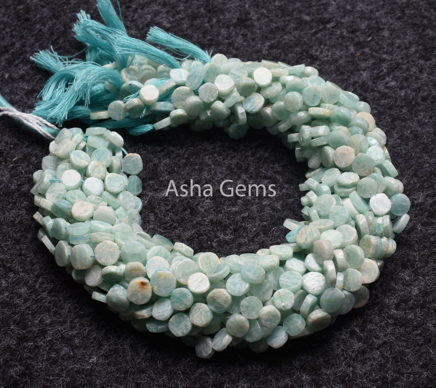 13" Strand Blue Amazonite Handmade Uneven Shape Coin smooth Beads, Natural Amazonite Straight Drill Flat Coin Beads, Amazonite Bead Jewelry