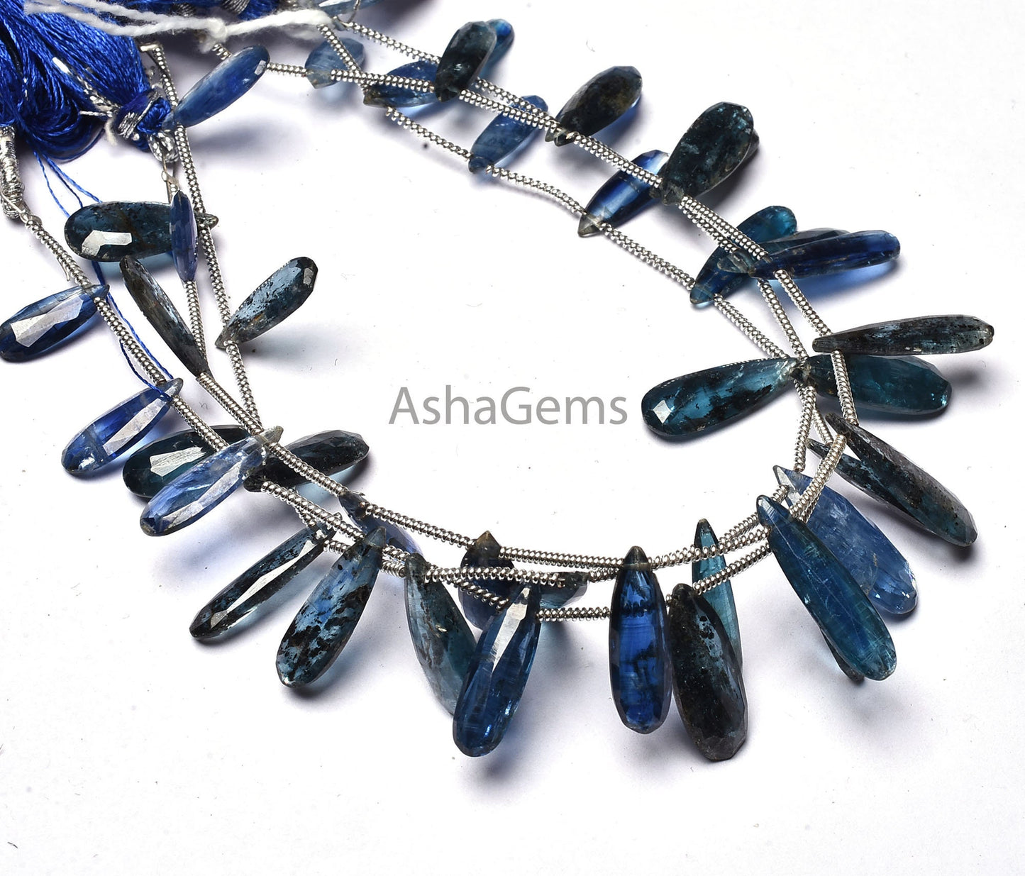 AAA Natural Kyanite Faceted Long Pear Shape Beads, Indigo Blue Kyanite Teardrop Beads, Kyanite Fancy Pear Gemstone Beads Jewelry Making SALE