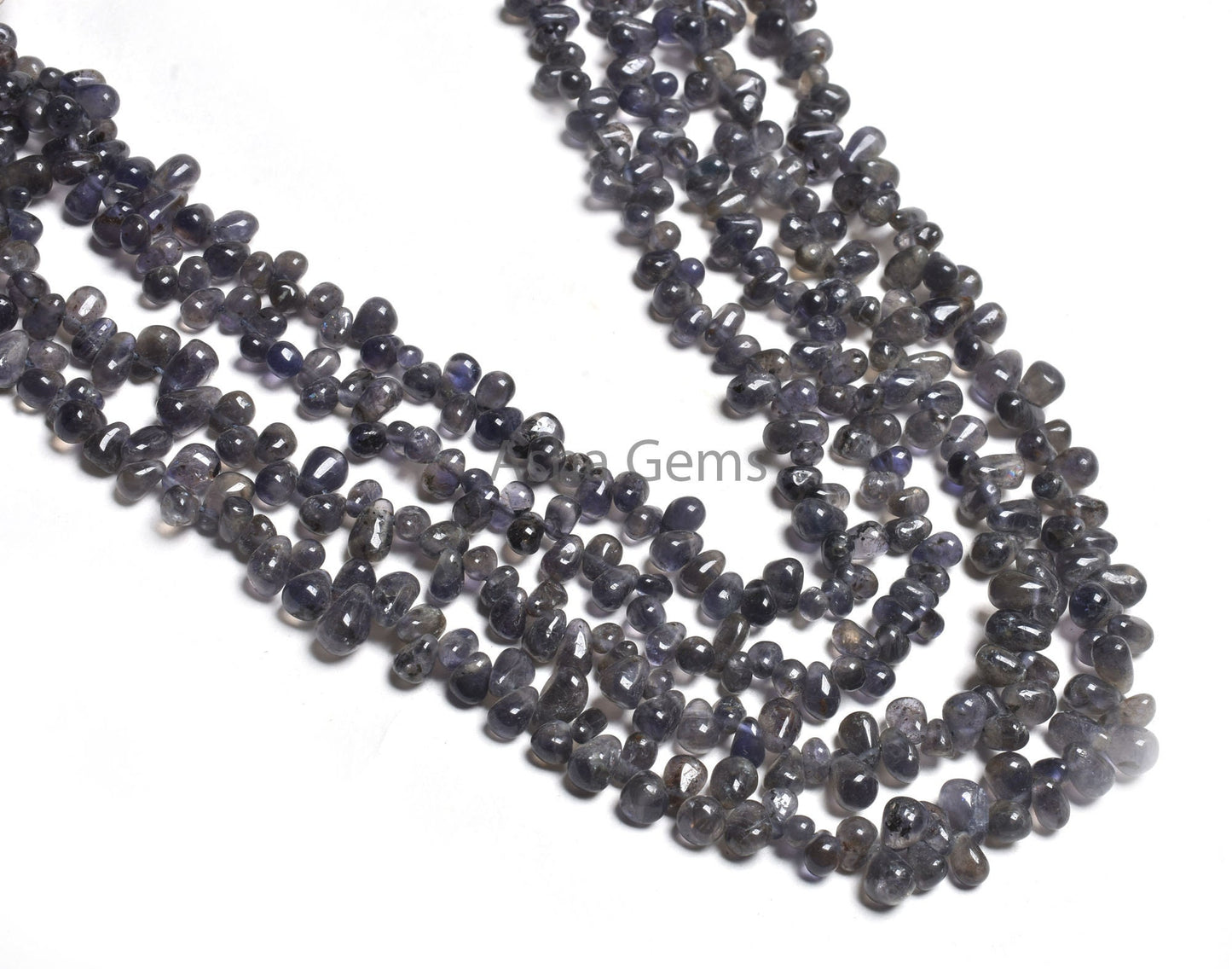 Beautiful Blue Iolite smooth Drops Shape Beads, Natural Iolite Side Drill Drops,13" Iolite Plain Teardrop Handmade Iolite Beads Jewelry SALE