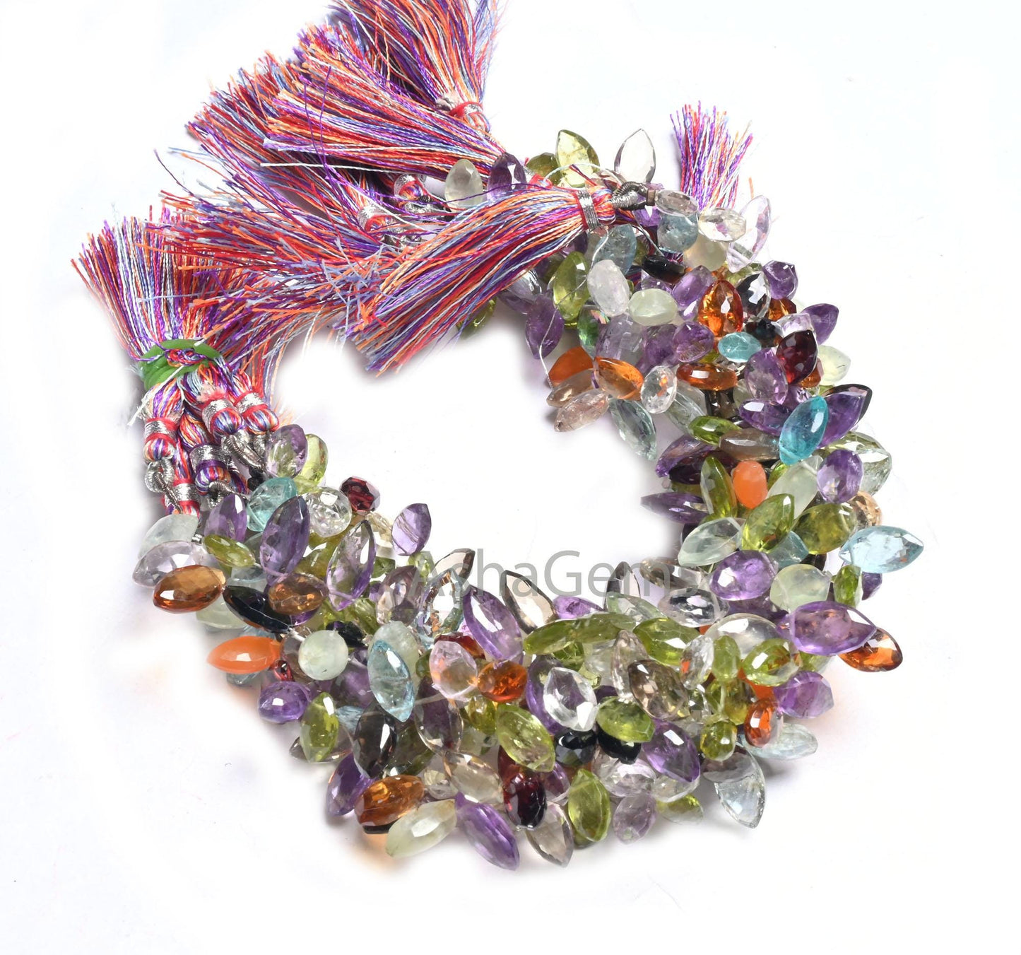AAA Beautiful Mix Color Stone Fancy Marquise faceted Beads, Natural Multi Gemstone Disco Marquise Briolette Side Drill Bead for Jewelry SALE (AG 18645)