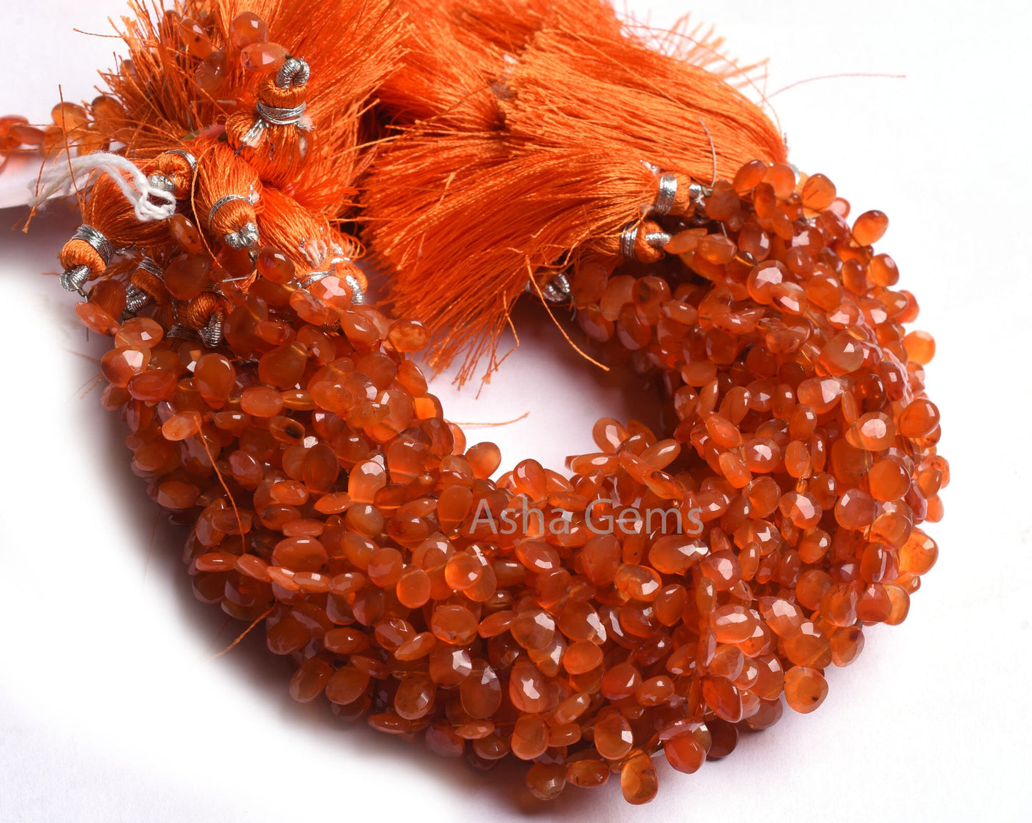 Fine Carnelian Faceted Pear Shape Gemstone Beads,9" Strand Red Carnelian Flat Teardrop Side Drill Beads, Carnelian Beads Jewelry Craft SALE
