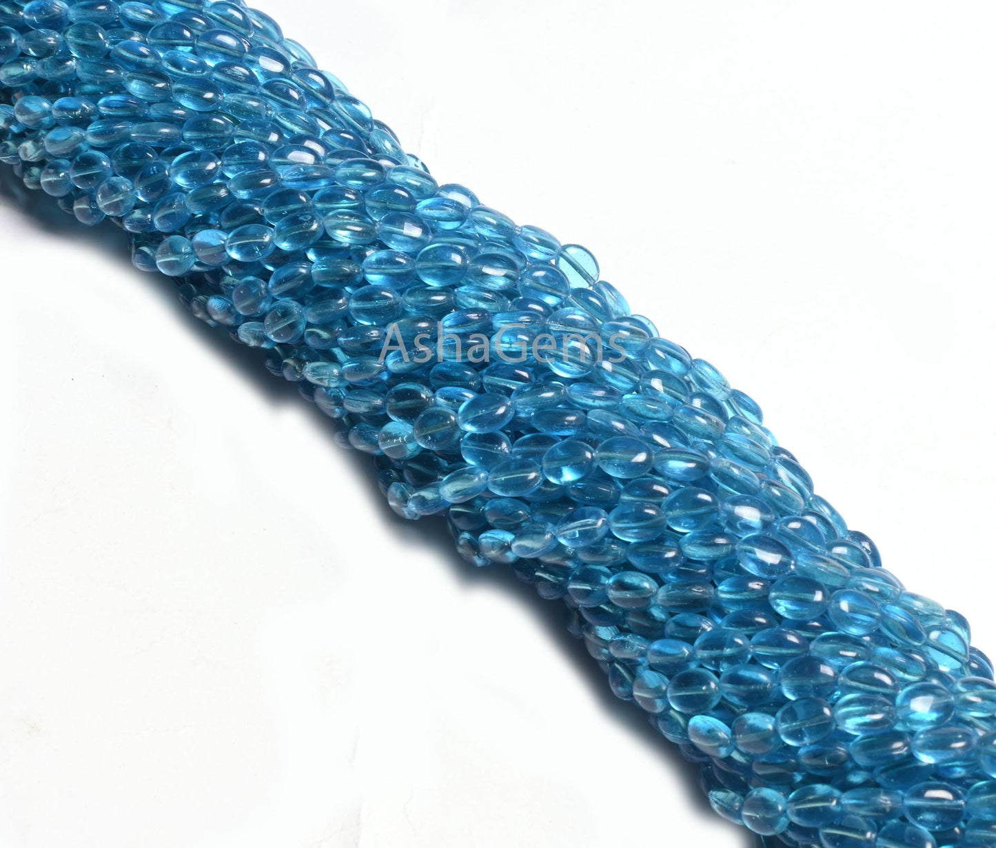 13.5" Fine Quality Blue Topaz Color Hydro Smooth Oval Shape Beads,5.5-7.5 mm Blue Hydro Plain Oval Handmade Beads Jewelry Making Crafts SALE