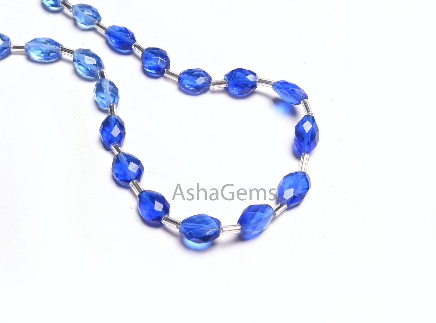AAA Quality Shaded Blue Hydro Oval Shape Checker Cut Beads,10" Blue Quartz Hydro faceted fancy Oval Briolette handmade Beads Jewelry Crafts