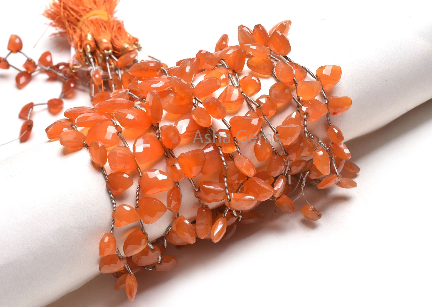 Fine Quality Carnelian Fancy Mango Shape Faceted Beads,8" Strand Red Orange Carnelian Keri Shape Fancy Briolette Beads Carnelian Beads SALE