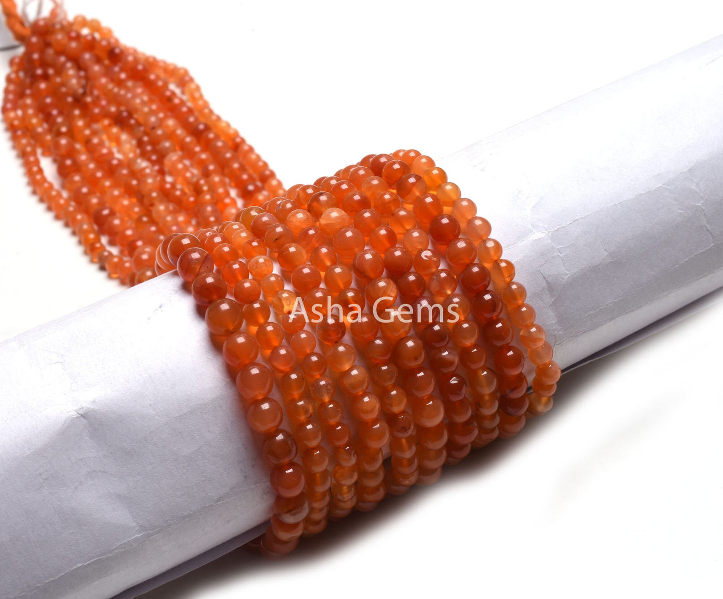 Fine Carnelian Smooth Round Shape Gemstone Beads,13" Strand Red Orange Carnelian Round Ball Center Drill Beads, Carnelian Beads Jewelry SALE