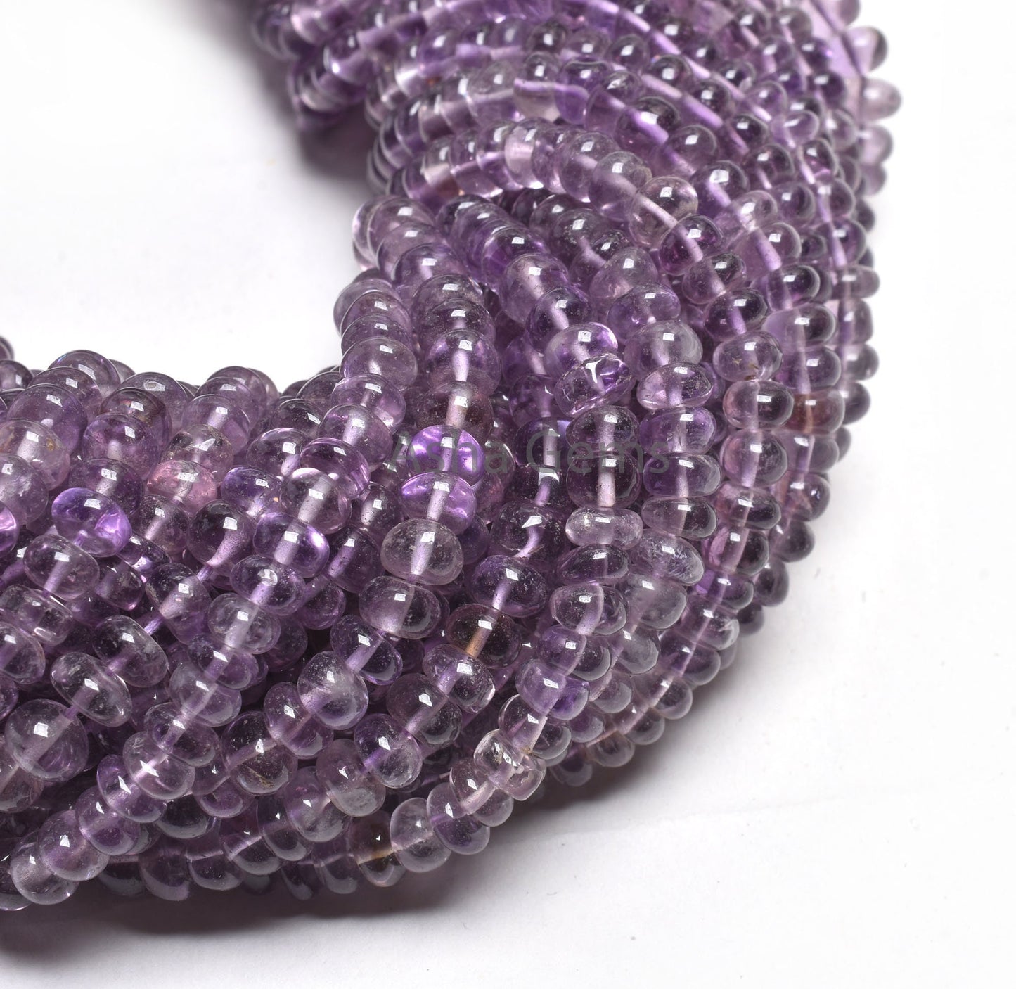 Natural Pink Amethyst Smooth Rondelle Shape Beads,12.5" Strand Pink amethyst Beads, Fine Amethyst Plain Handmade Gemstone Beads Jewelry SALE
