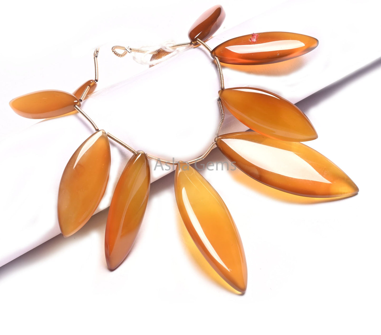Beautiful Shaded Yellow Brown Chalcedony Marquise Shape smooth Beads, AAA Chalcedony Handmade Marquise Side Drill Beads Jewelry Making Craft