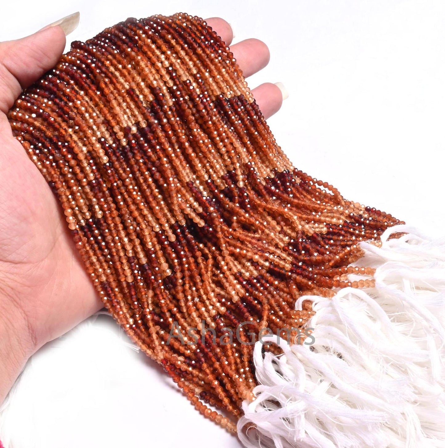 AAA Quality Natural Hessonite Garnet Micro Cut Rondelle Beads,3 mm Shaded Brown Hessonite Machine Cut garnet Faceted Bead Jewelry Craft SALE
