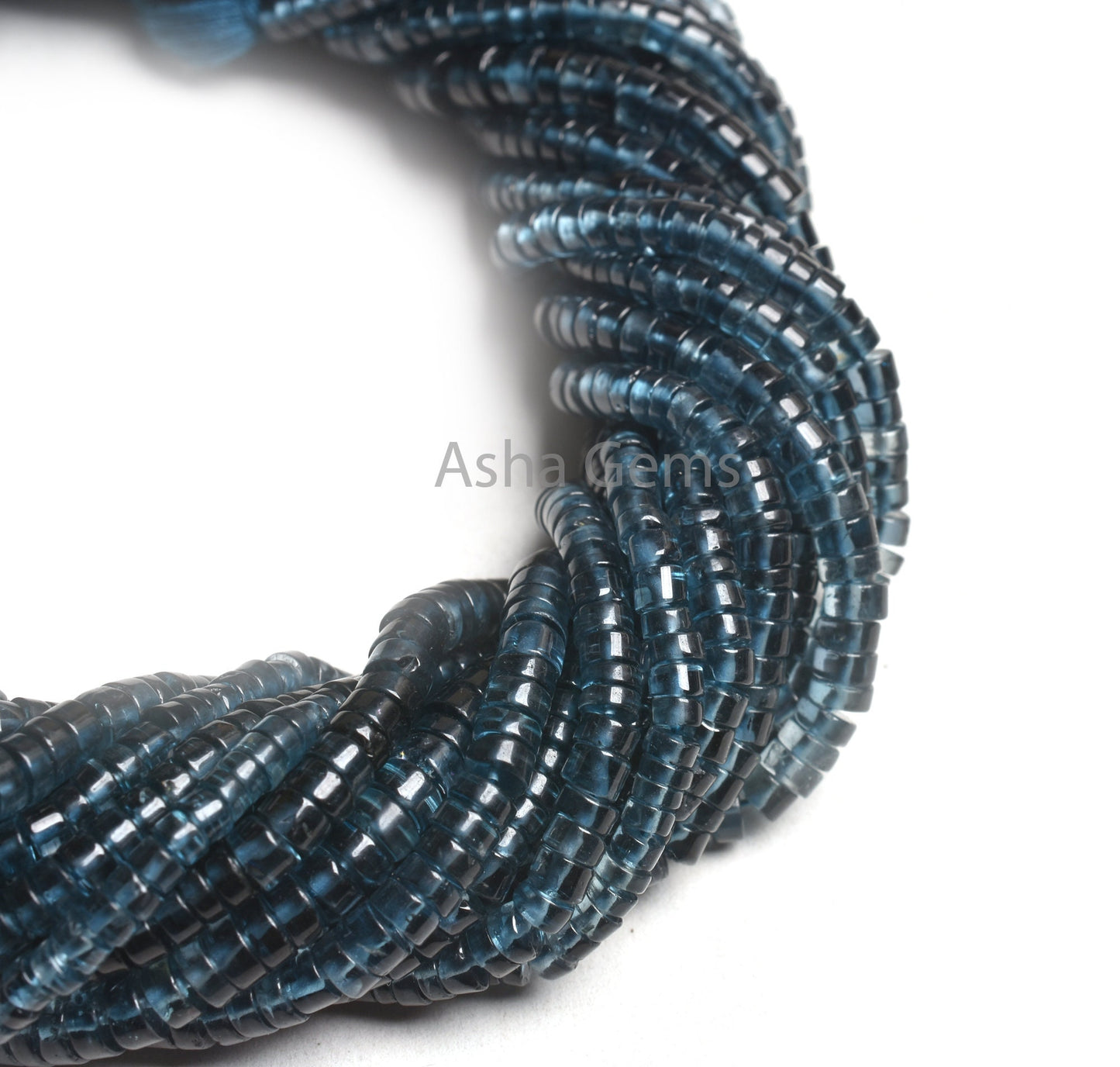 Natural London Blue Topaz Smooth Round Tyre Shape Gemstone Beads, Blue Topaz Plain Handmade Tyre Beads, London Topaz Bead Jewelry Craft SALE