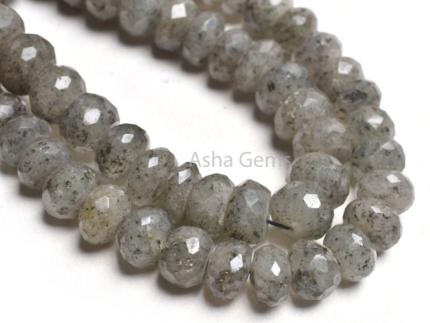 Black Dot Quartz Faceted Rondelle Shape Beads,7"Strand Natural Black Dot Quartz Beads, Quartz Faceted Gemstone Loose Bead Jewelry Craft SALE