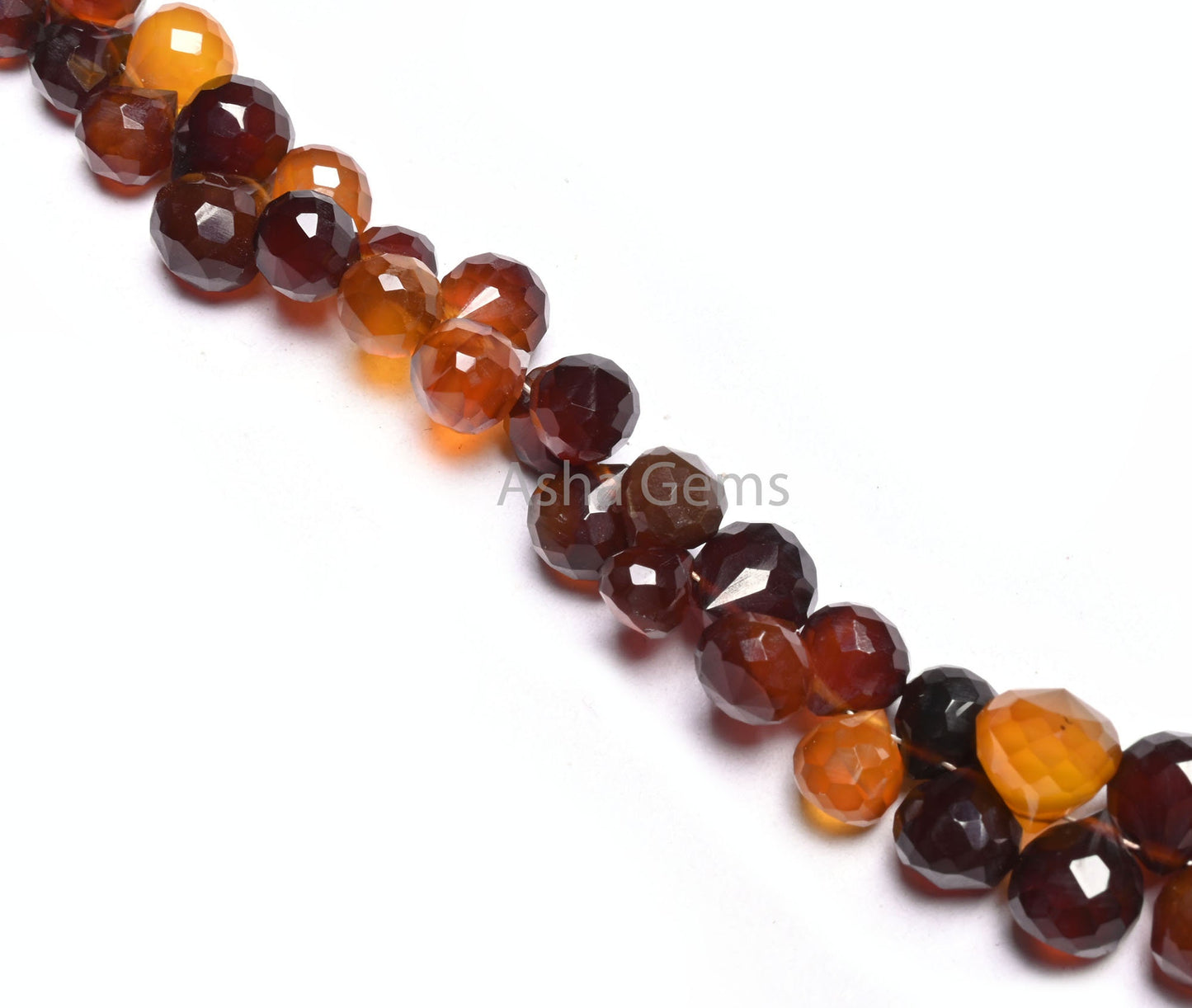 Shaded Brown Chalcedony Faceted Onion Shape Gemstone Beads,6-8 mm Fine Chalcedony Fancy Onion Briolette Side Drill Bead Jewelry Making Craft