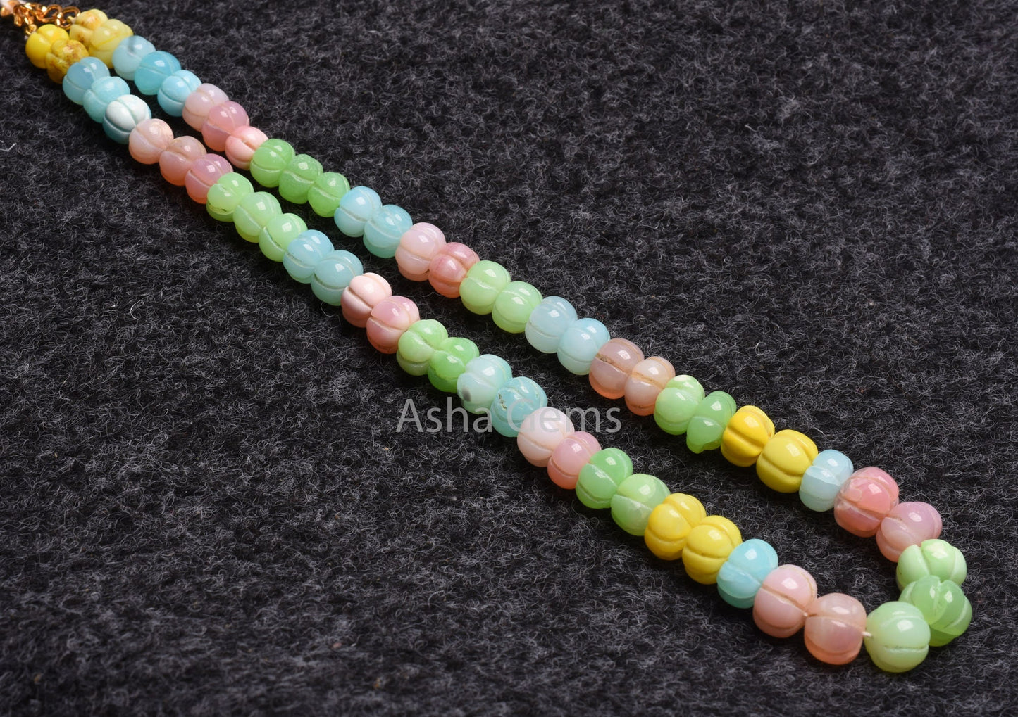 Beautiful Multi color Opal carved Pumpkin Beads necklace,8.5-11 mm Disco Multi Rainbow Opal Carving Watermelon Gemstone Bead Opal Necklace