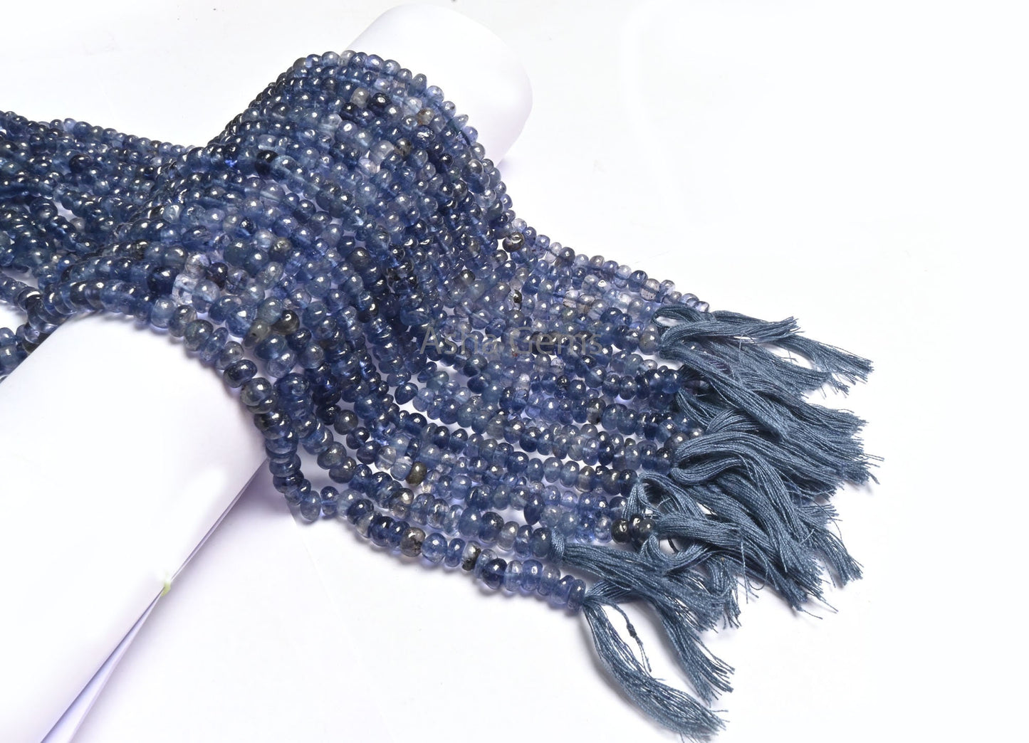 Beautiful Blue Iolite Smooth Rondelle Shape Beads, Natural Iolite Beads,13" Strand Iolite Plain Handmade Uneven Roundelle Bead Jewelry Craft