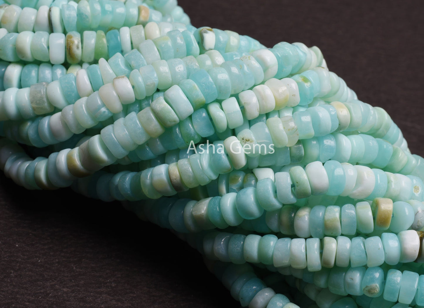 Beautiful Peru Opal Smooth Tyre Flat Gemstone Beads, Boulder Sky Blue Opal Heishi Tyre Beads, Opal Handmade Wheel Shape Bead Jewelry Crafts