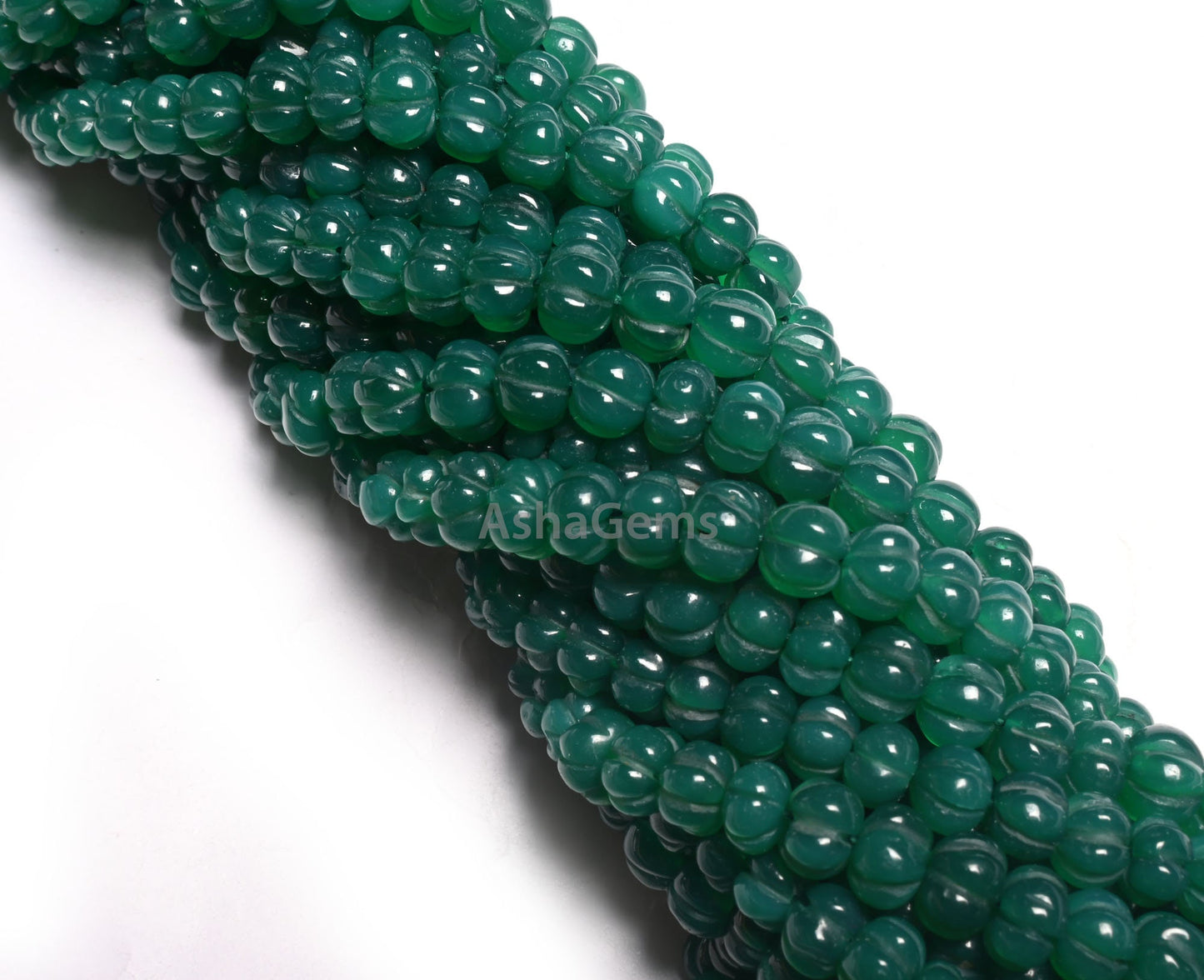 Beautiful Green Onyx Carving Watermelon Beads, Onyx Handmade Carved Rondelle Beads Green Onyx Carve Pumpkin Gemstone Bead Jewelry Craft SALE