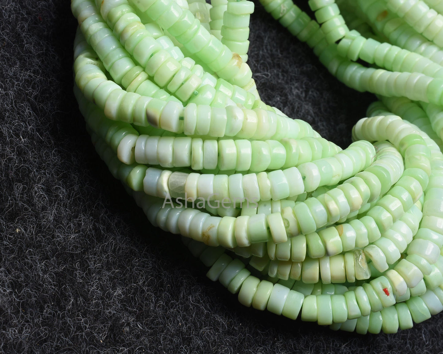 AAA Green Opal Smooth Tyre Shape Beads, Shaded Parrot Green Opal Plain Handmade Heishi Tyre Gemstone Beads, Opal Beads For Necklace Jewelry