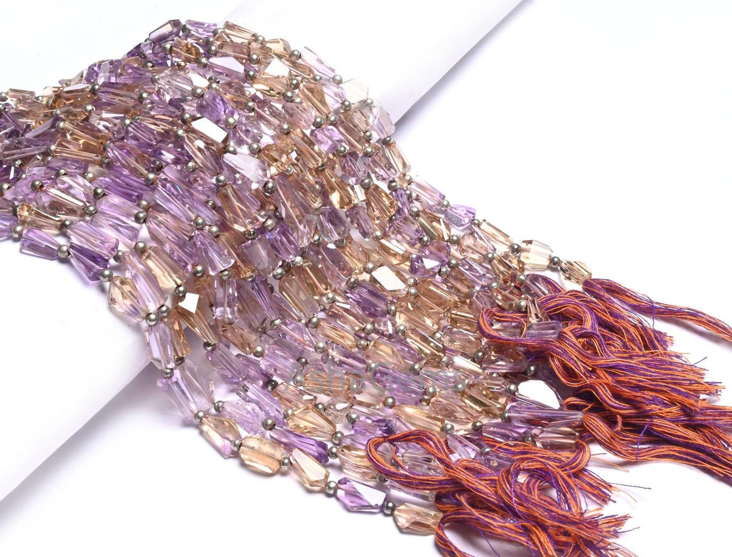 Fine Quality Ametrine faceted Nugget Shape Gemstone Beads,10" Natural Purple Yellow Ametrine Handmade Tumble Indian Cut Ametryn Bead Jewelry