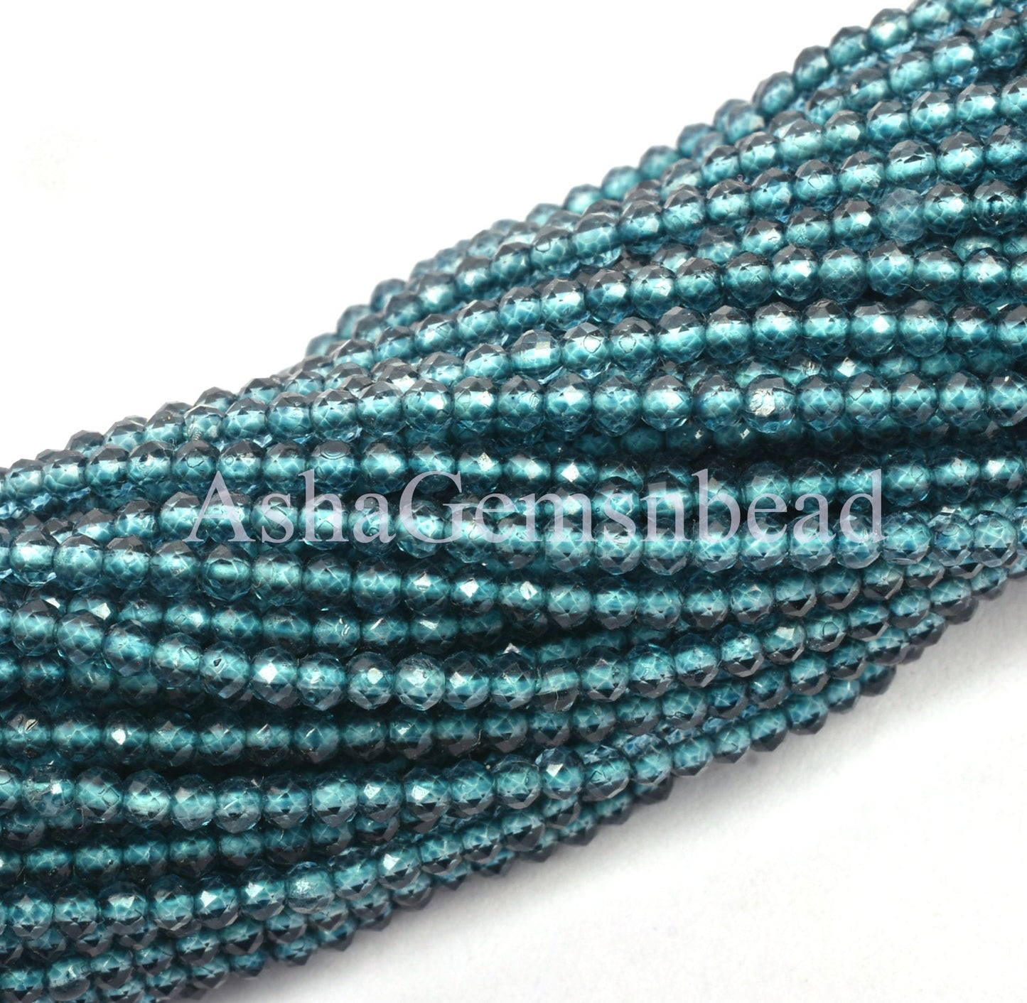 13"Strand Genuine Topaz London BT Coated Micro Cut Rondelle Faceted Gemstone Beads,2mm,Super Fine AAA+ Quality,Faceted Tiny Beads,Jewelry