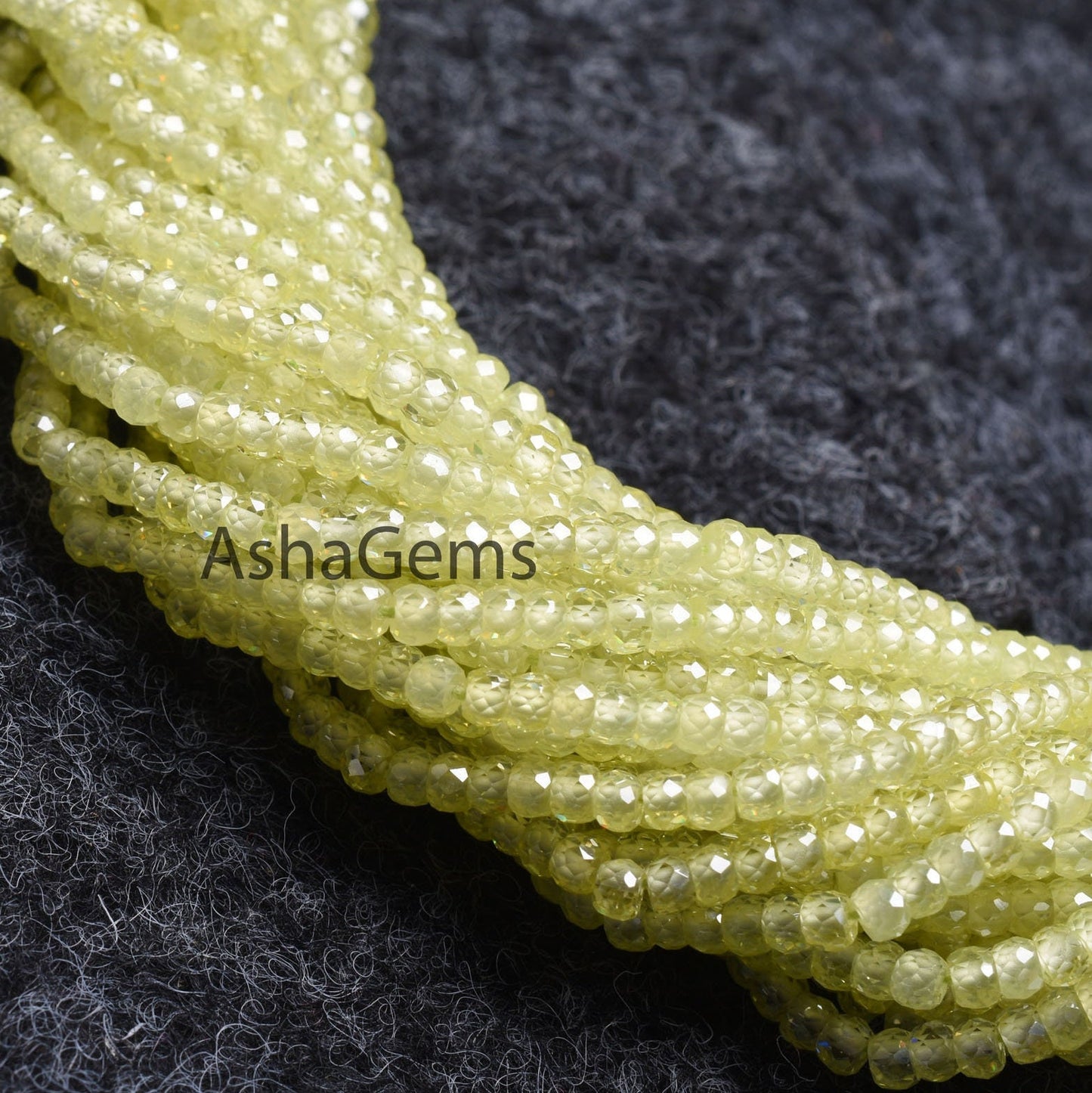 Beautiful Light Green Zircon Micro Faceted Gemstone Beads 3 mm, AAA Cubic Zircon Bead, Pistachios green Machine Cut Beads,13" Strand Jewelry