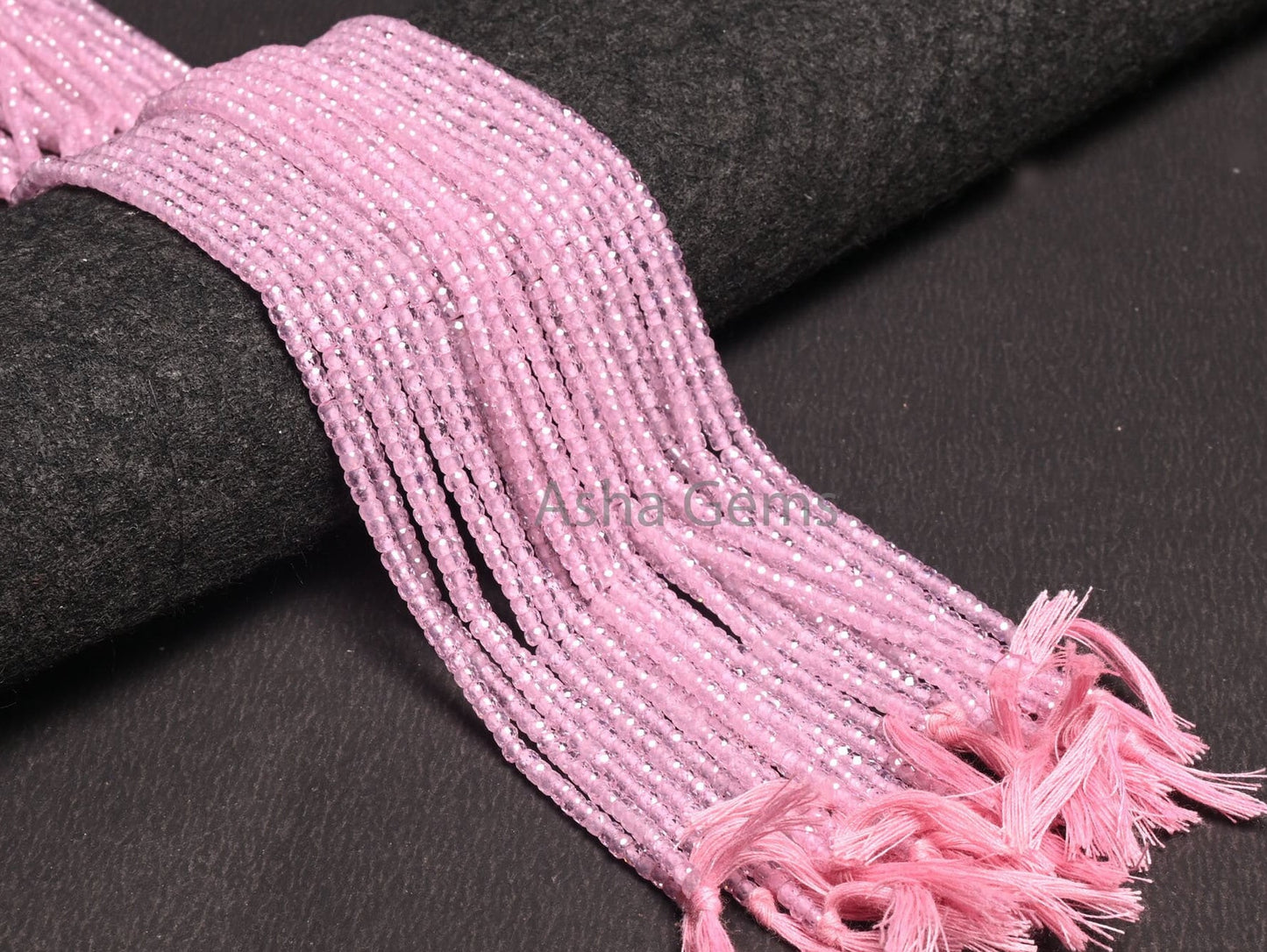 3 mm AAA Quality Pink Zircon Micro Faceted Rondelle Beads, Pink Zircon Machine Cut Beads,12.5" Fine Zircon Machine Cut Beads Jewelry Makings