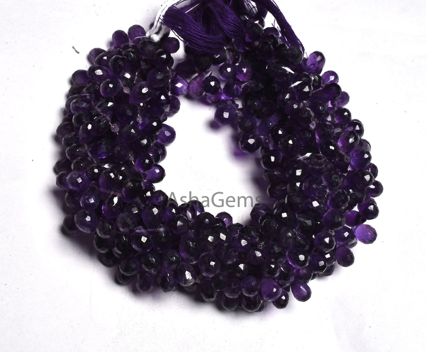 African Amethyst Faceted Drops Shape Beads,5.5-9.5 mm Natural Purple Amethyst Teardrop Beads,9" Amethyst Drop Briolette Gemstone Beads SALE