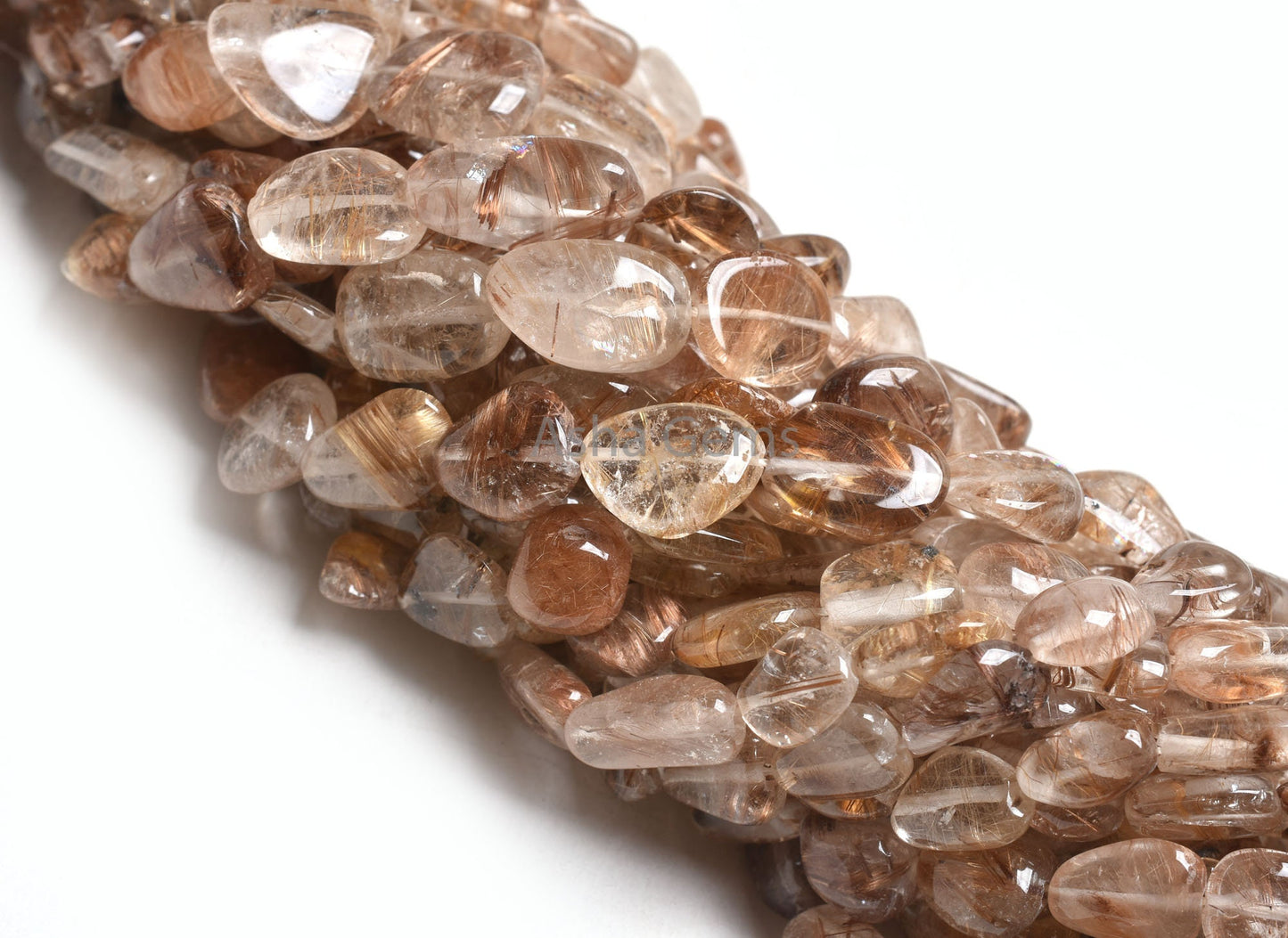 Beautiful Copper Rutile Smooth Nugget Gemstone Beads, Shaded Rutile Plain Handmade Tumble Beads, Natural Rutilite Beads Jewelry Crafts SALE