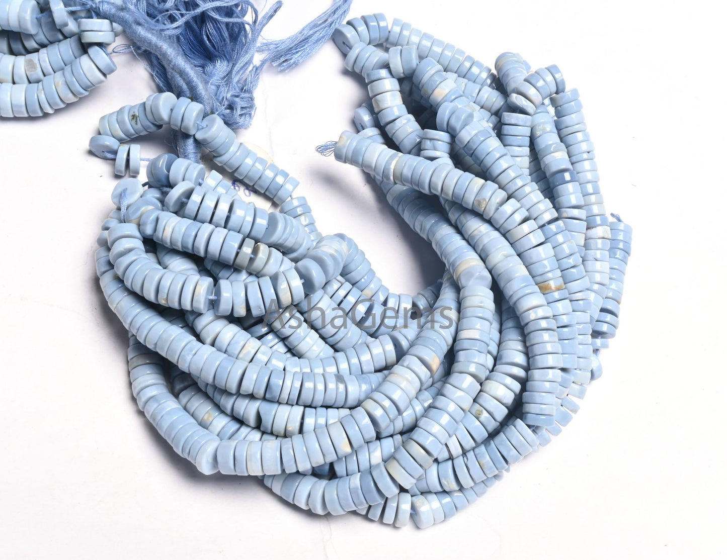 Beautiful Blue Oregon Opal Smooth Tyre Shape Gemstone Beads, AAA Blue Opal plain Flat wheel, Heishi Tyre Opal Bead Jewelry Making Craft SALE
