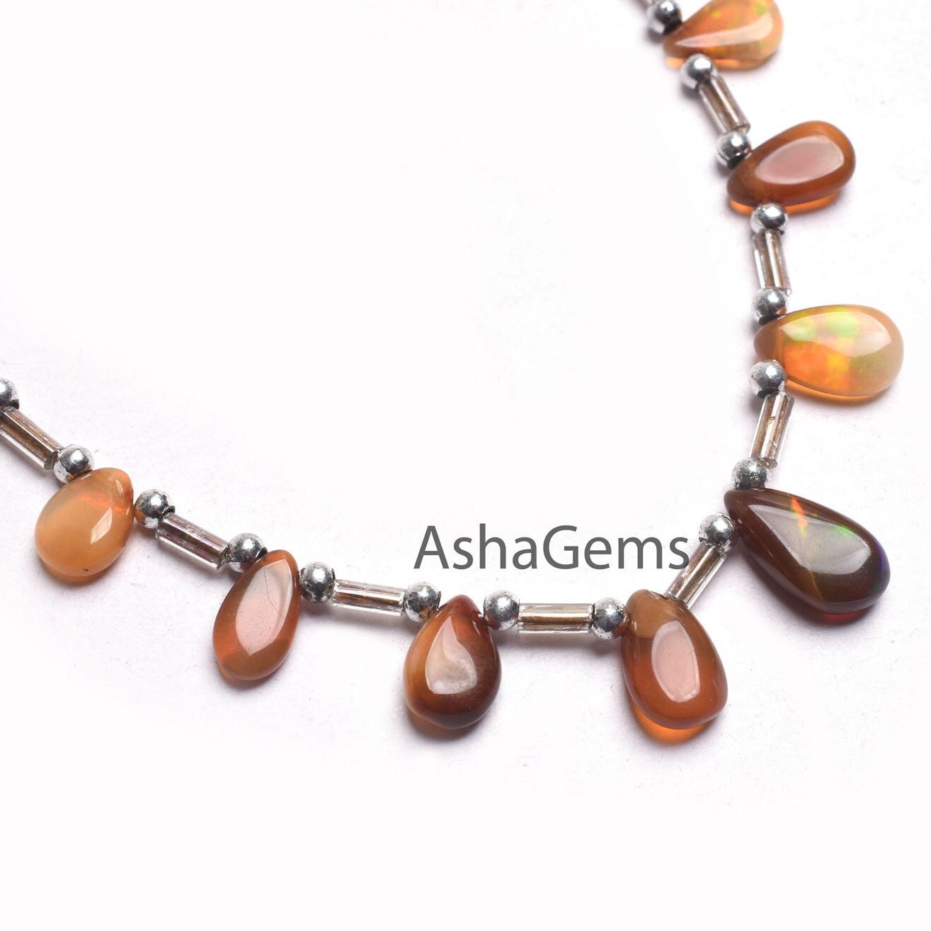 Shaded Brown-Yellow Ethiopian Opal Smooth Pear Beads,9"Strand Natural Welo Fire Ethiopian Opal Plain Teardrop Gemstone Bead Necklace Jewelry