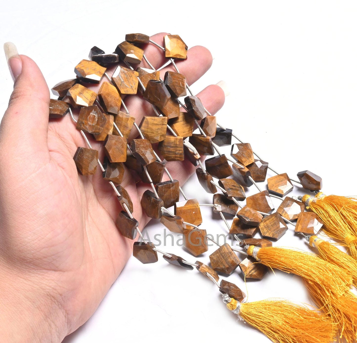 Beautiful Tiger Eye Fancy 5 Corner Heart Shape faceted Beads,8" Strand Tiger Eye fancy Briolette Side Drill Gemstone Bead Jewelry Craft SALE