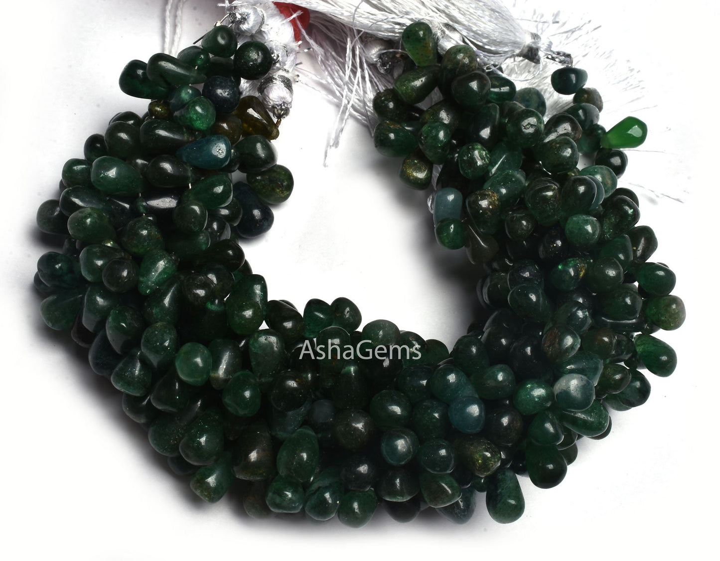 Natural Green Mica Margaj Smooth Drops Shape Beads,8" Strand Beautiful Mica Plain Handmade Teardrop Gemstone Beads, Green Mica Beads Jewelry