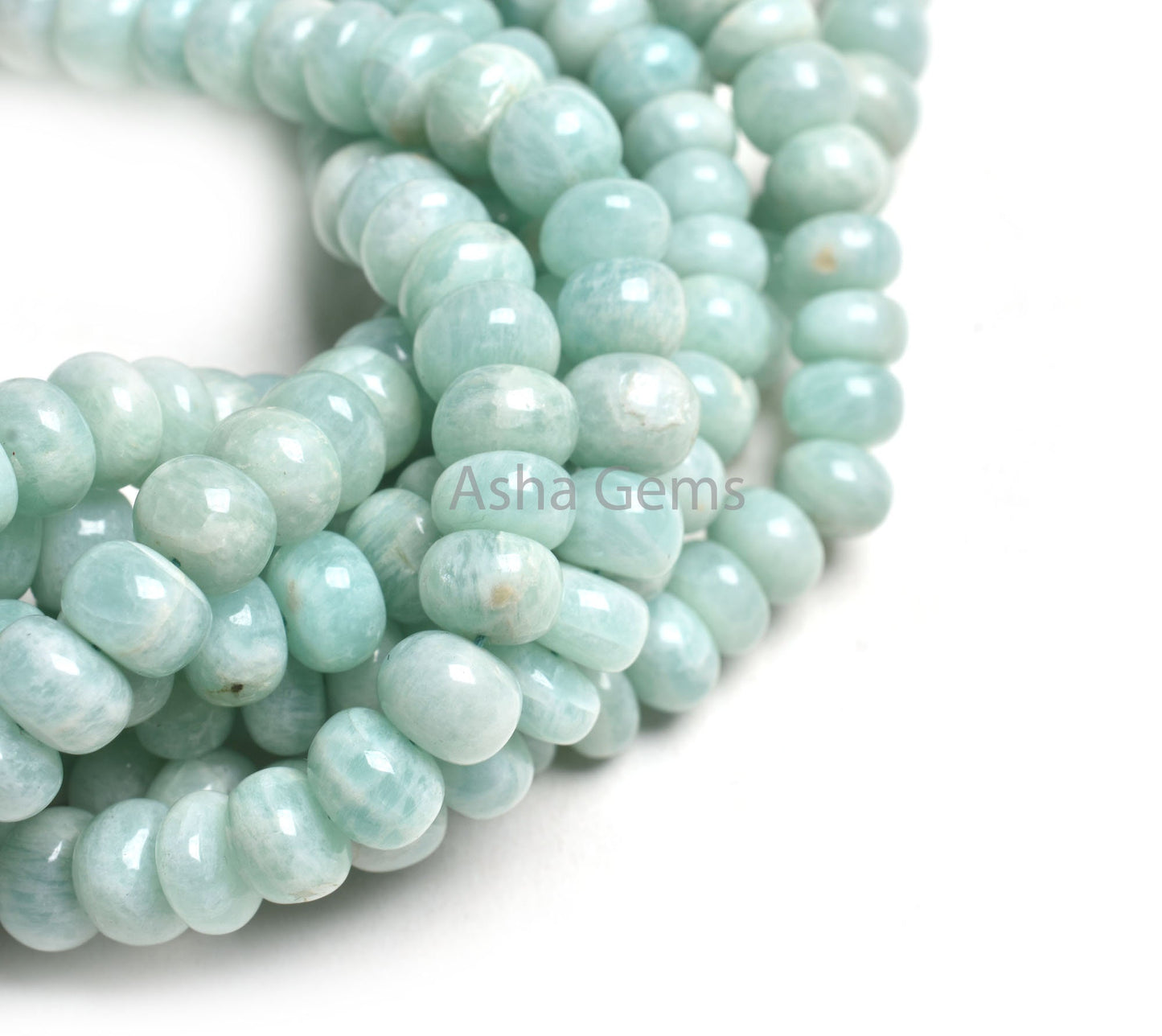 18" Strand Beautiful Amazonite Smooth Rondelle Shape Beads,9-10.5 mm Natural Blue Amazonite Plain Handmade Gemstone amazonite Beads Jewelry