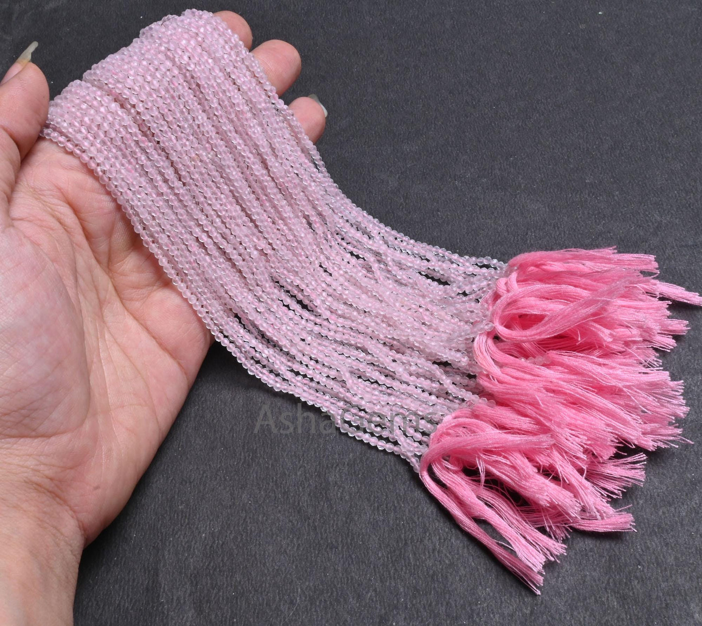 2.50 mm Pretty Pink Rose Quartz Micro Faceted Gemstone Beads, Natural Rose Quartz Machine Cut Rondelle Tiny quartz beads Jewelry Crafts SALE