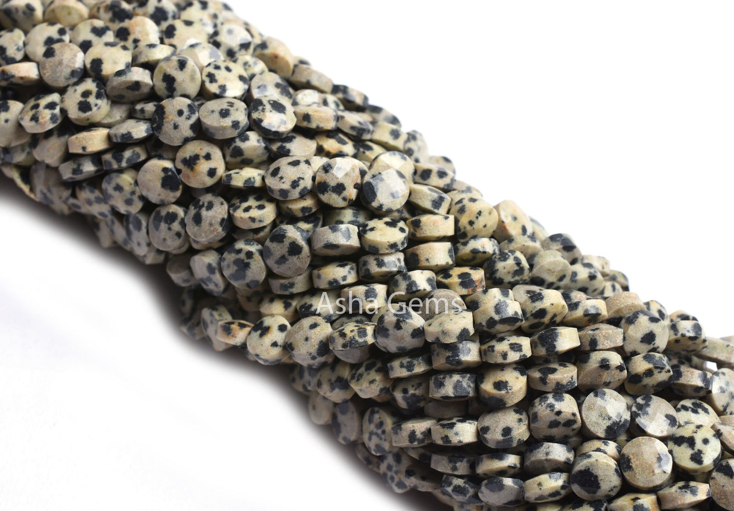 Natural Dalmatian Jasper Coin Shape Faceted Beads,6 mm Dalmatian Jasper Coin Beads,Jasper Faceted Briolette Beads Fine Quality,Jewelry Craft