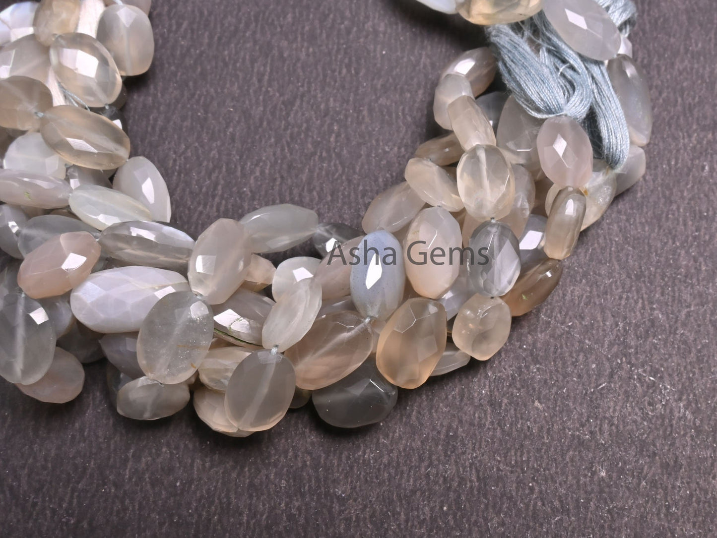 Beautiful Grey Moonstone faceted Oval Shape Beads,9" Strand Natural Moonstone Briolette Oval Beads, grey Moonstone Oval Gemstone Beads Craft