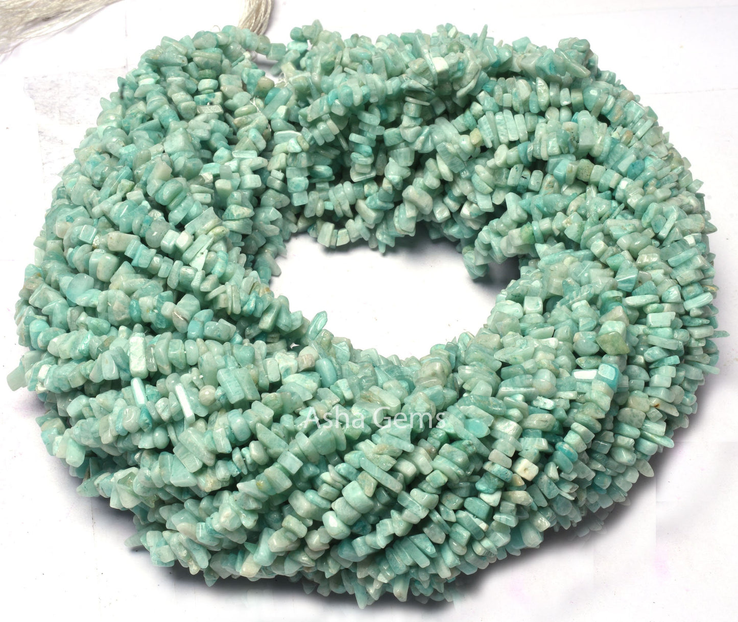 Natural Blue Amazonite Uncut Chip Beads,34 Inch Amazonite Smooth Raw rough Gemstone beads Strand, Amazonite Loose Beads For Jewelry (AG 10325)