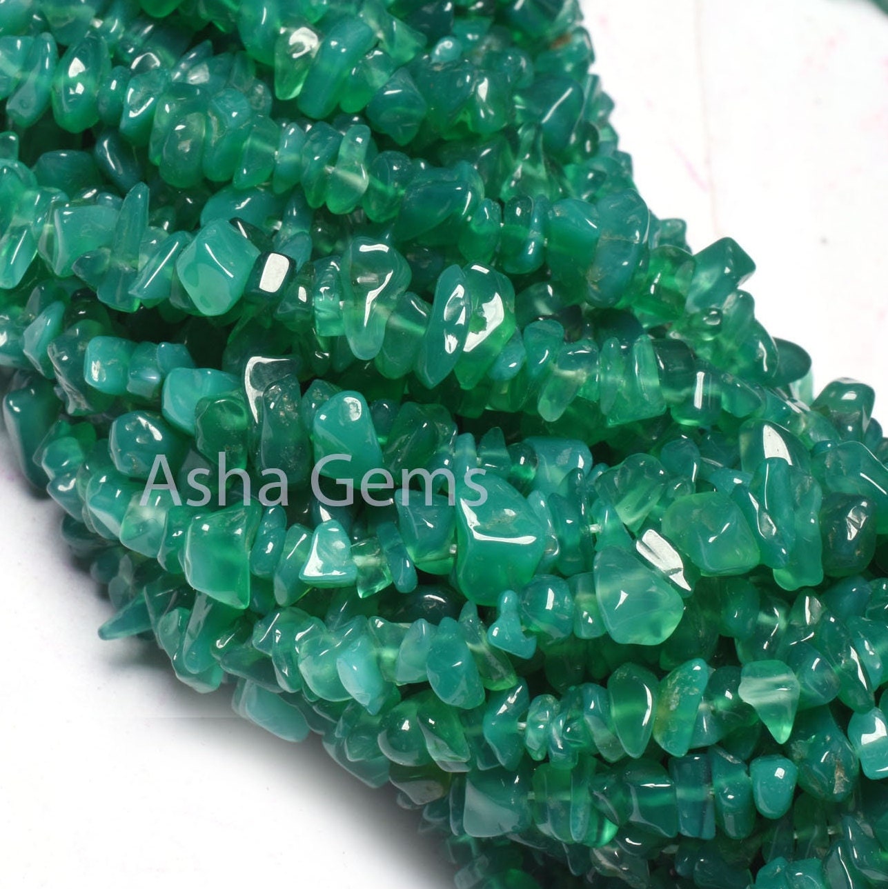 34" Strand Beautiful Green Onyx Gemstone Uncut Chips Beads, Onyx raw Rough Polish Beads, fine Green Onyx uneven Nugget Beads Jewelry making