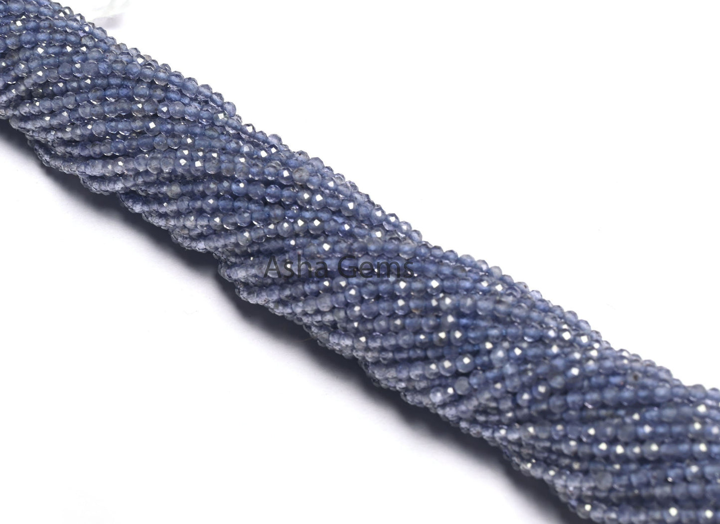 AAA Quality Blue Iolite Micro Cut Beads,13"Strand,2mm Natural Blue Iolite Rondelle Shape faceted Gemstone Bead Necklace Jewelry Making Craft