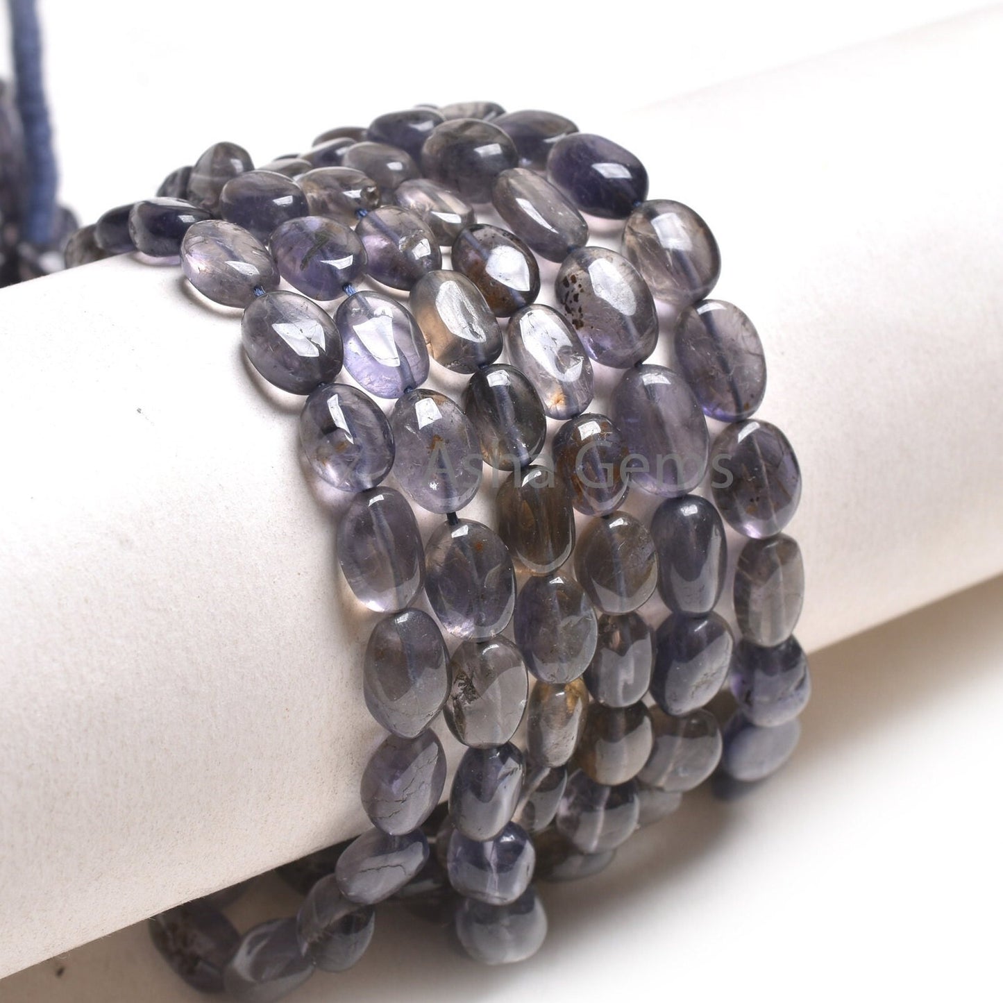 Beautiful Natural Iolite Smooth Oval Handmade Beads,16" Fine Blue Iolite Plain Oval Straight Drill Gemstone Beads, Iolite Beads Jewelry SALE