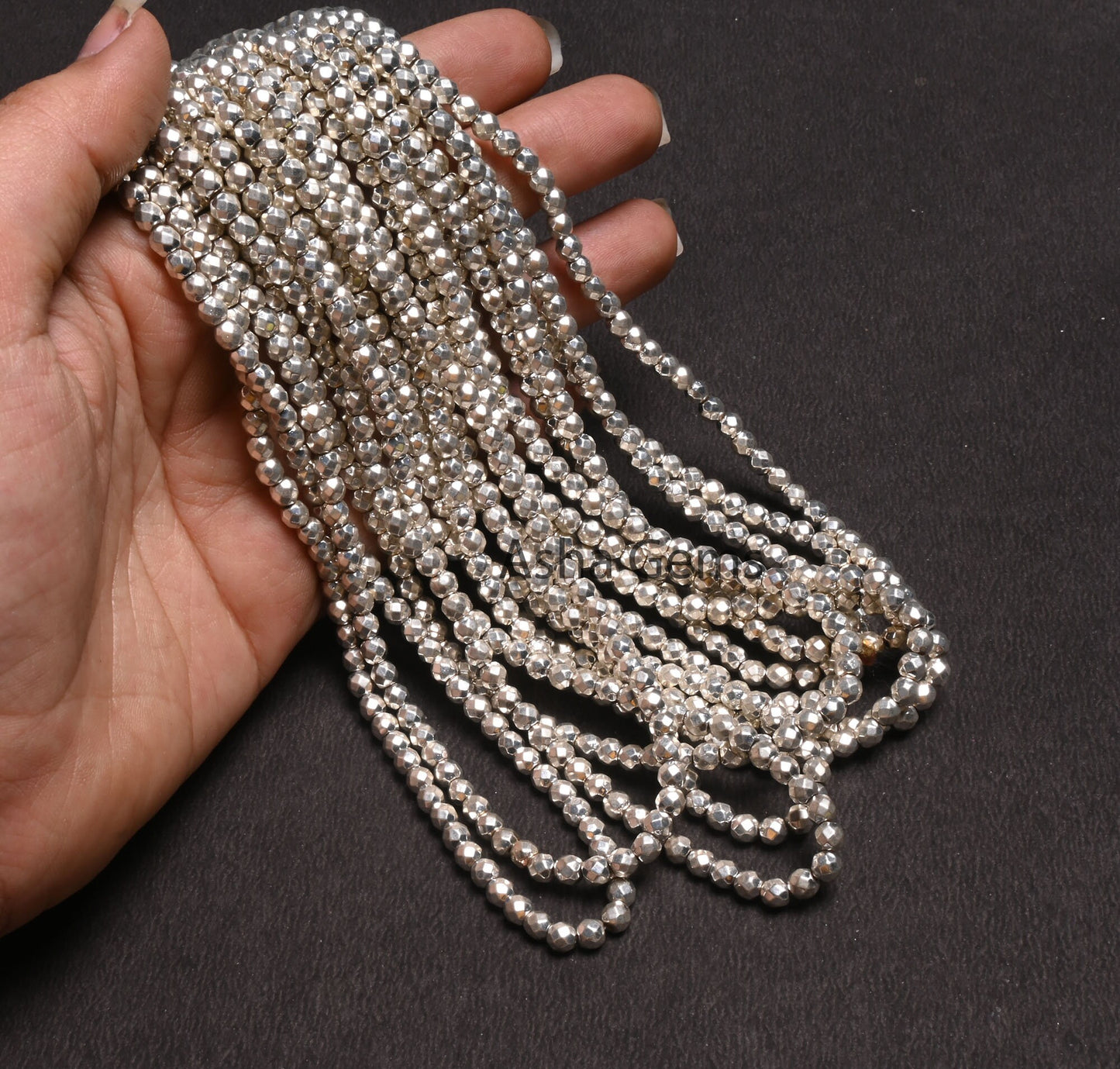 4 mm Silver Pyrite Rondelle Indian Machine Cut Gemstone Loose Beads, Fine Quality Pyrite Faceted Beads,15.5" Pyrite Bead Jewelry Crafts SALE
