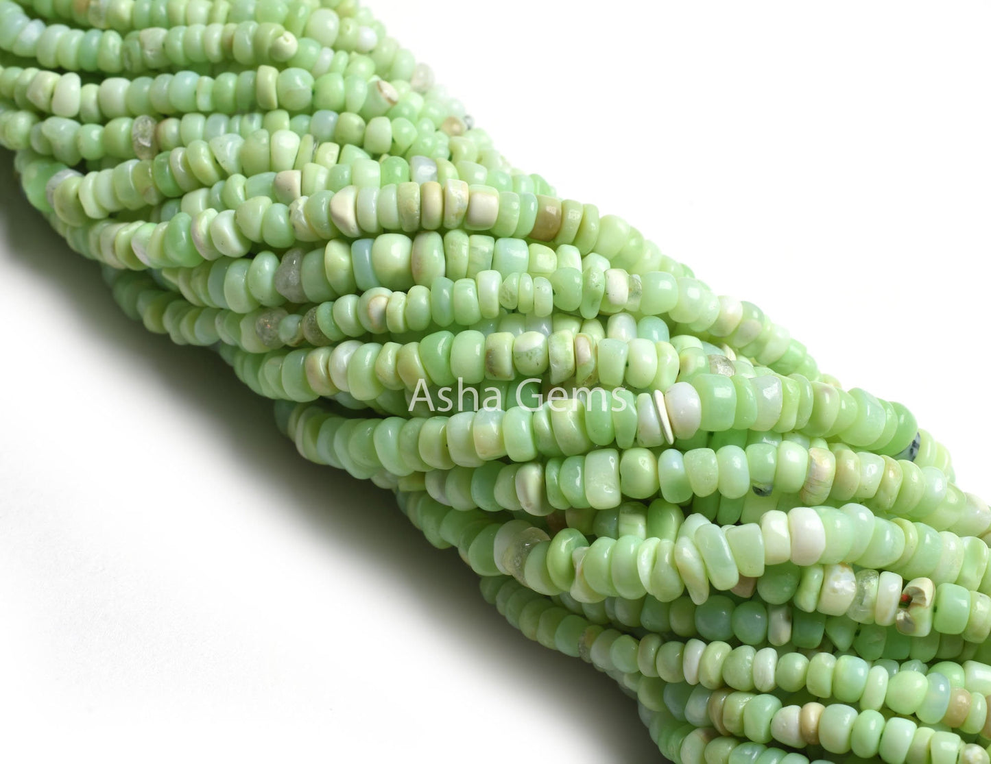 Beautiful Green Opal Smooth Uneven Shape Tyre Beads, Mint Green Opal Plain Handmade Gemstone Beads, Green Opal Beads For Jewelry Making SALE