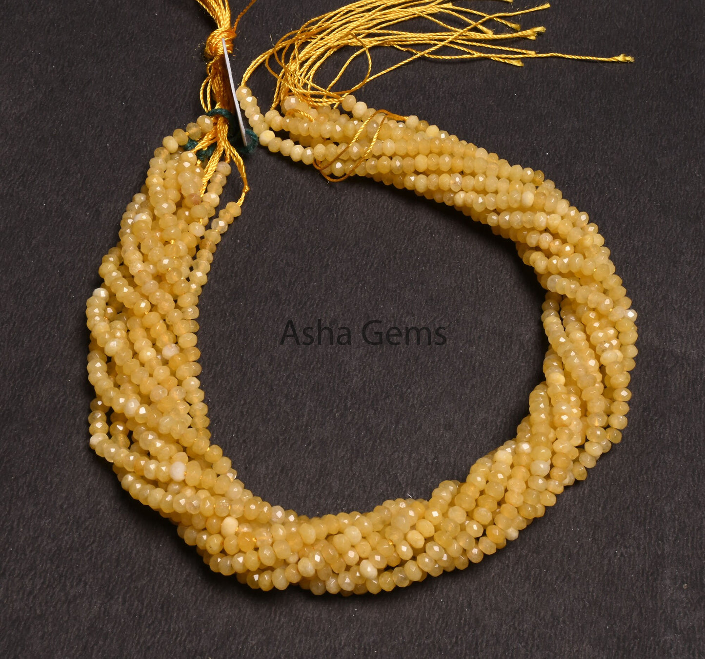 Beautiful Yellow Jade Quartz faceted Rondelle Shape Beads,4.5 mm Fine Jade Quartz machine cut Gemstone Loose Beads Jewelry Making Craft SALE