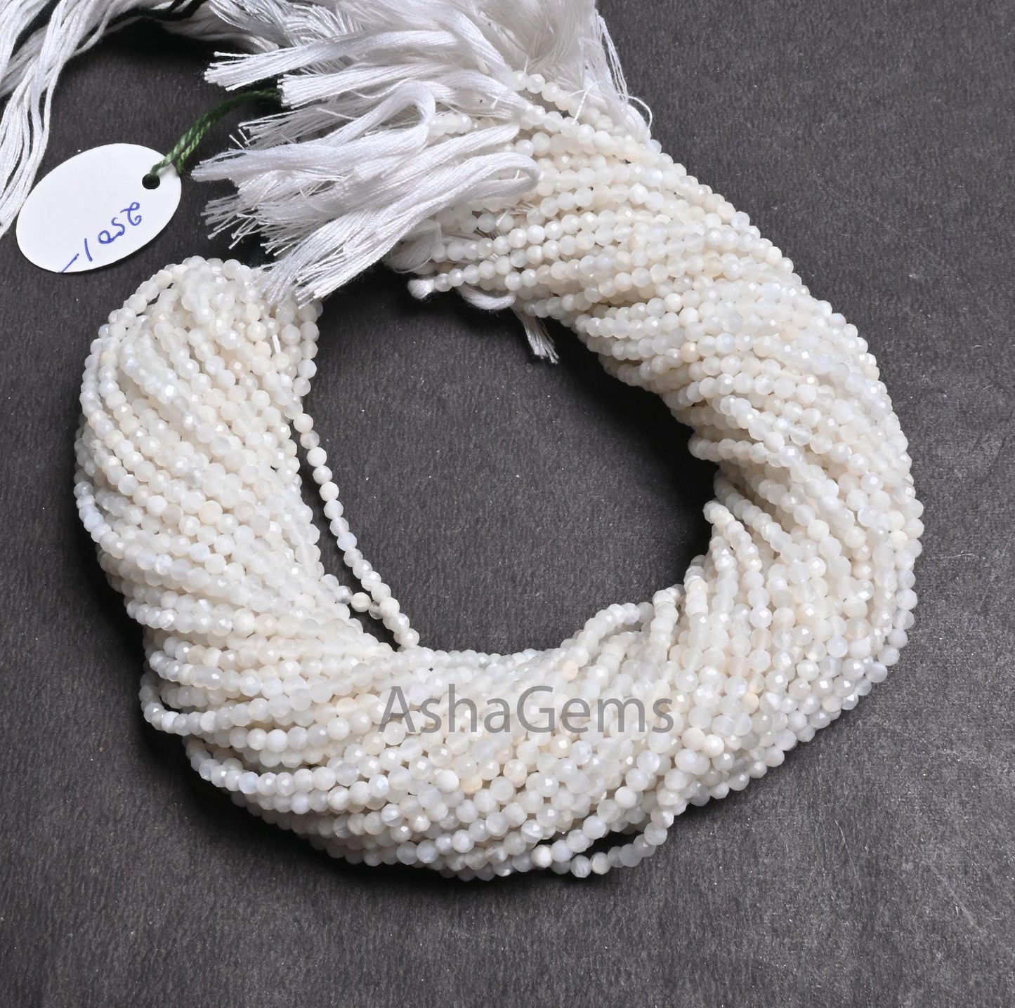 3.1 mm AAA Quality White Moonstone Faceted Rondelle Micro cut Beads,12.5" Natural Moonstone Machine Cut Gemstone Bead Necklace Jewelry Craft