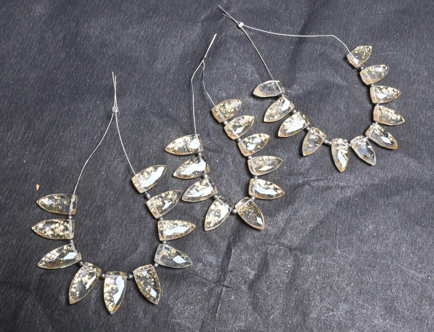 Natural Crystal Quartz Doublet Fancy Arrow Shape faceted Beads,8-16mm Crystal Gold Foil Doublet Side Drill Briolette Bead Jewelry Craft SALE (18705)