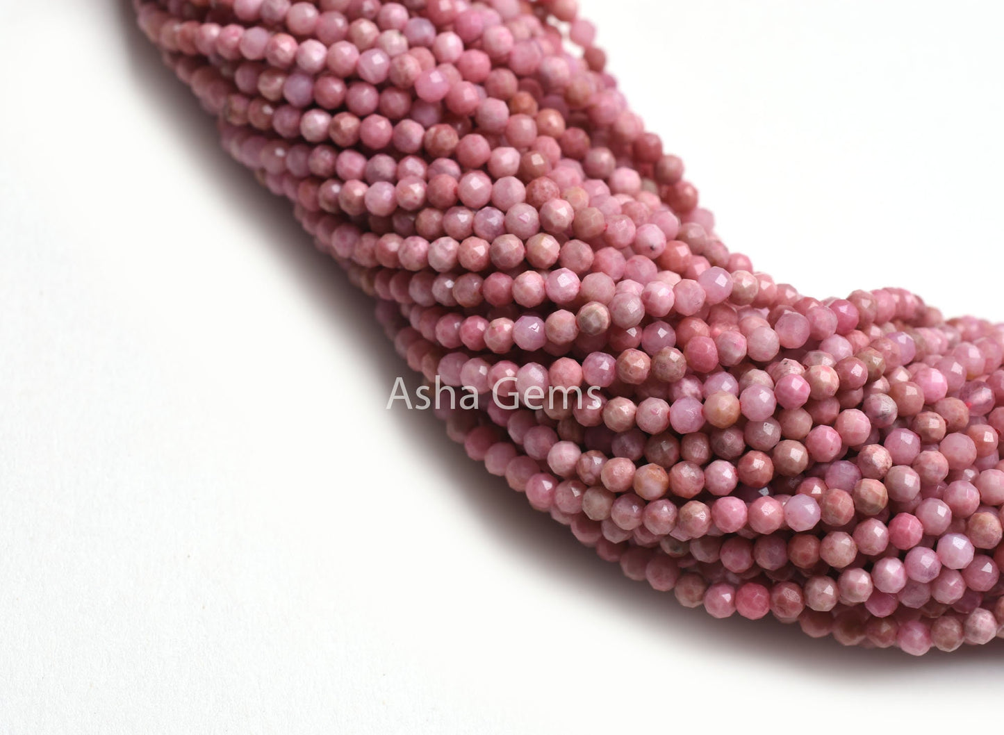 2.5mm Pink Rhodochrosite Micro Cut Gemstone Beads, Natural Rhodochrosite Beads Rhodochrosite Machine Cut Rondelle Bead Necklace Jewelry SALE